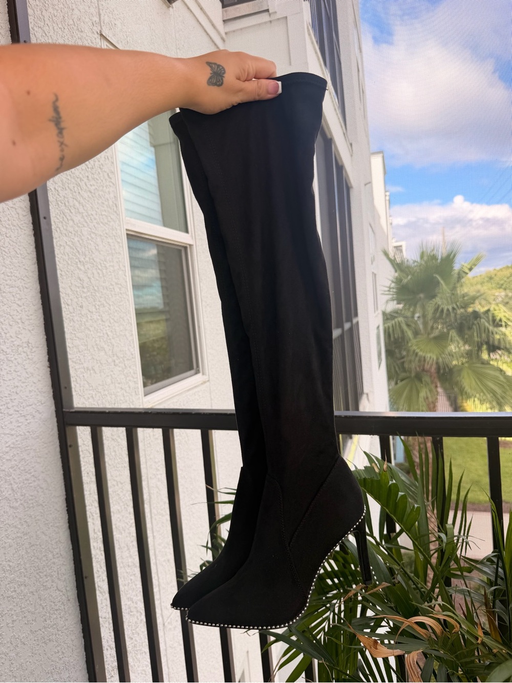 Bar lll Black Over-the-Knee Stiletto Boots - Women
